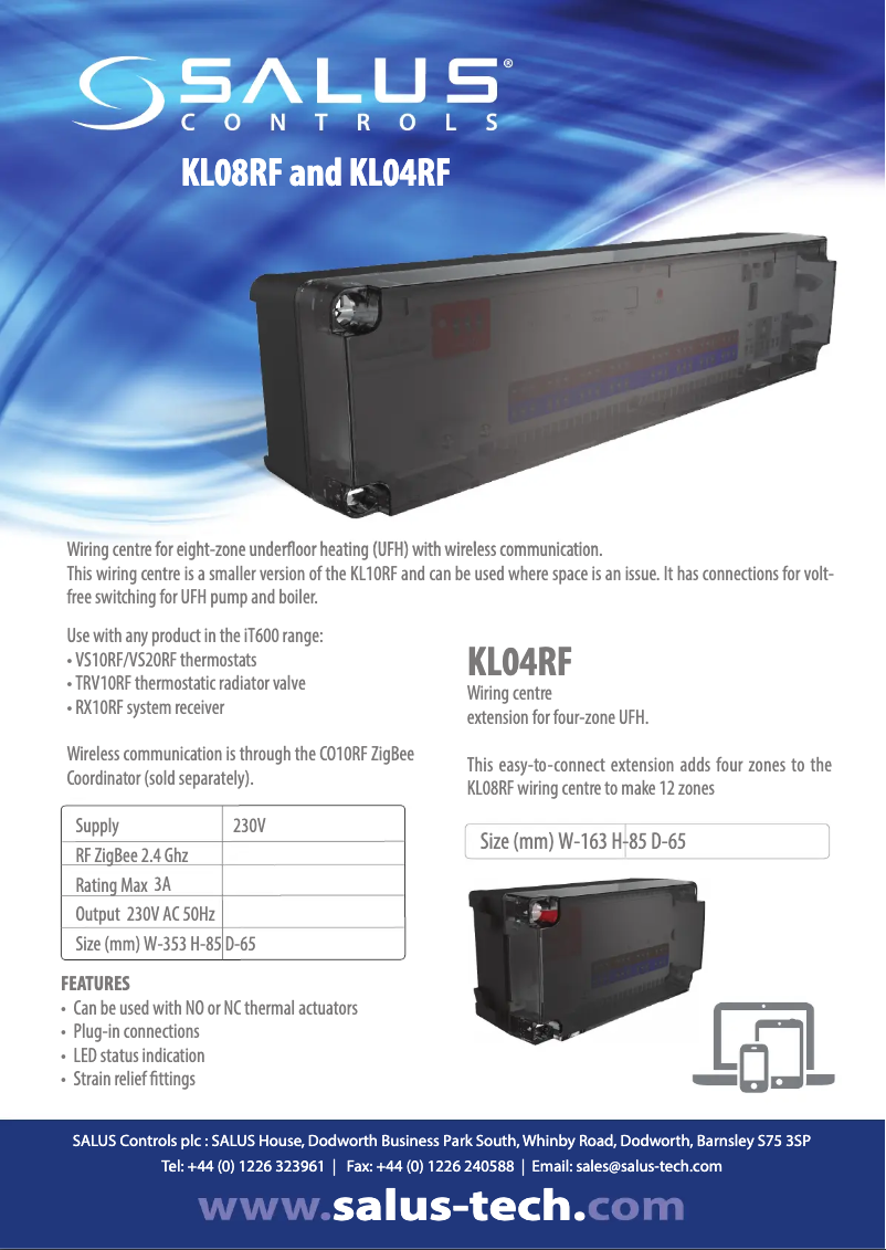 Imagen de la primera página del manual del dispositivo KL08RF