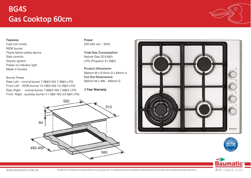 Imagen de la primera página del manual del dispositivo BG4S