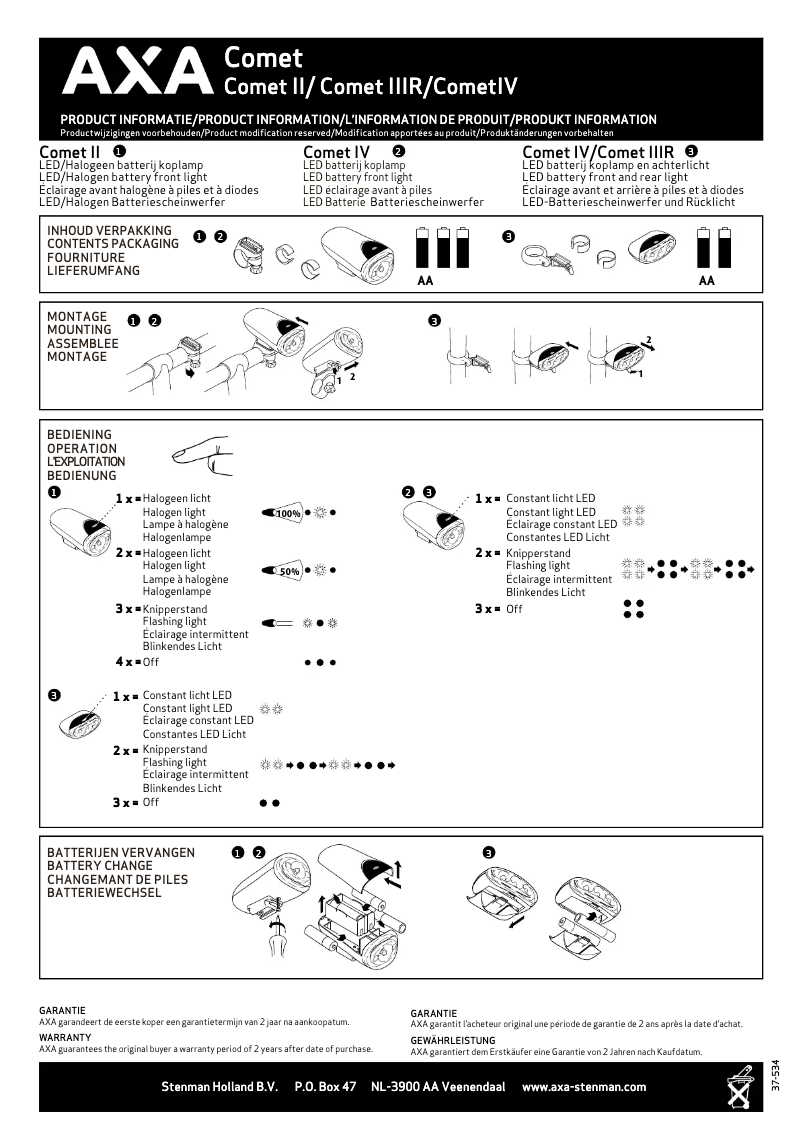 Imagen de la primera página del manual del dispositivo Comet II