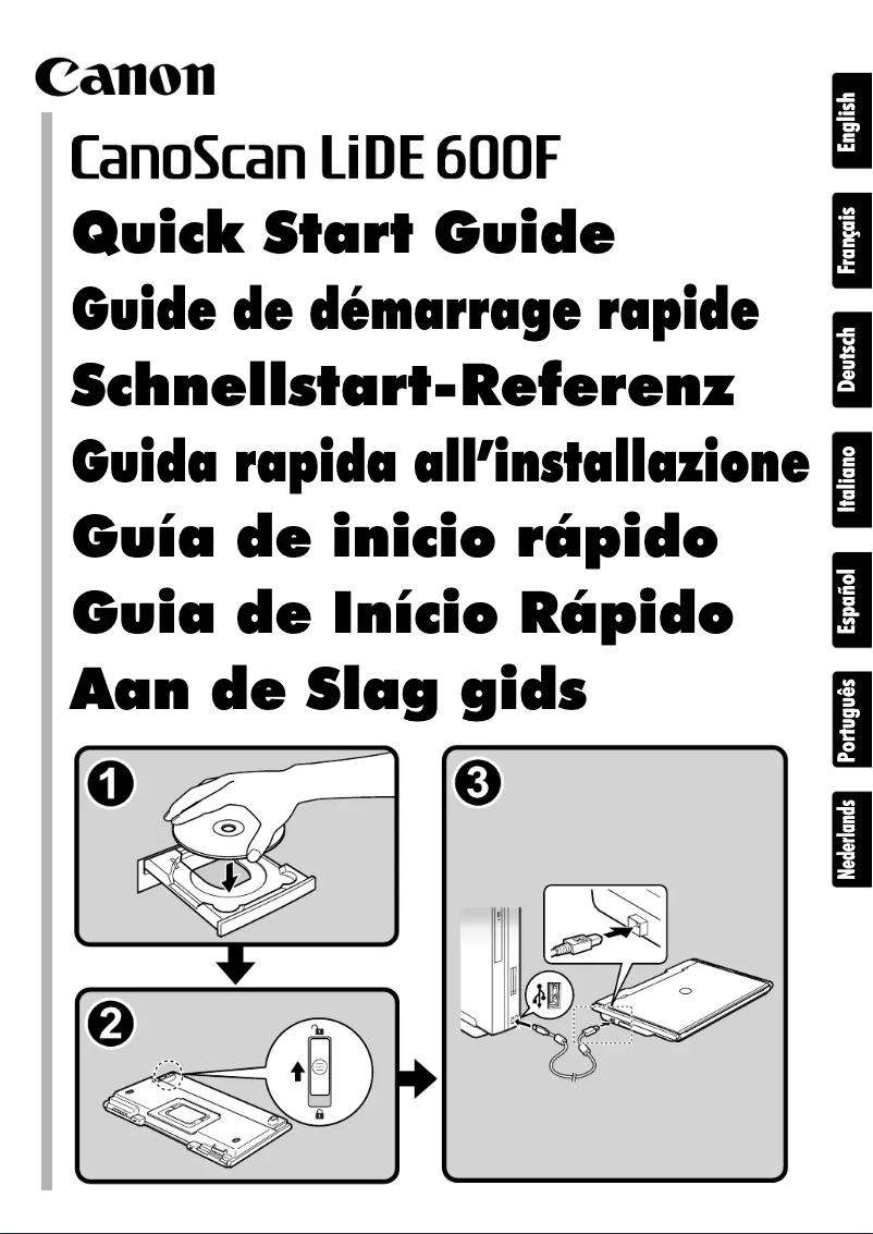 Imagen de la primera página del manual del dispositivo CanoScan LiDE 600F