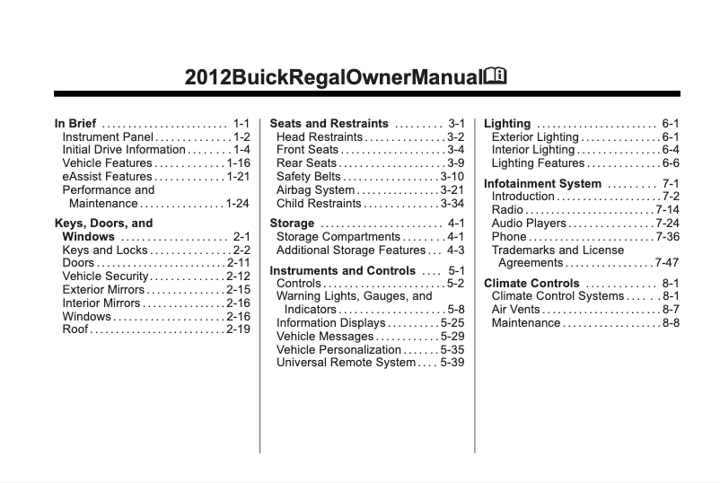 Imagen de la primera página del manual del dispositivo Regal (2004)