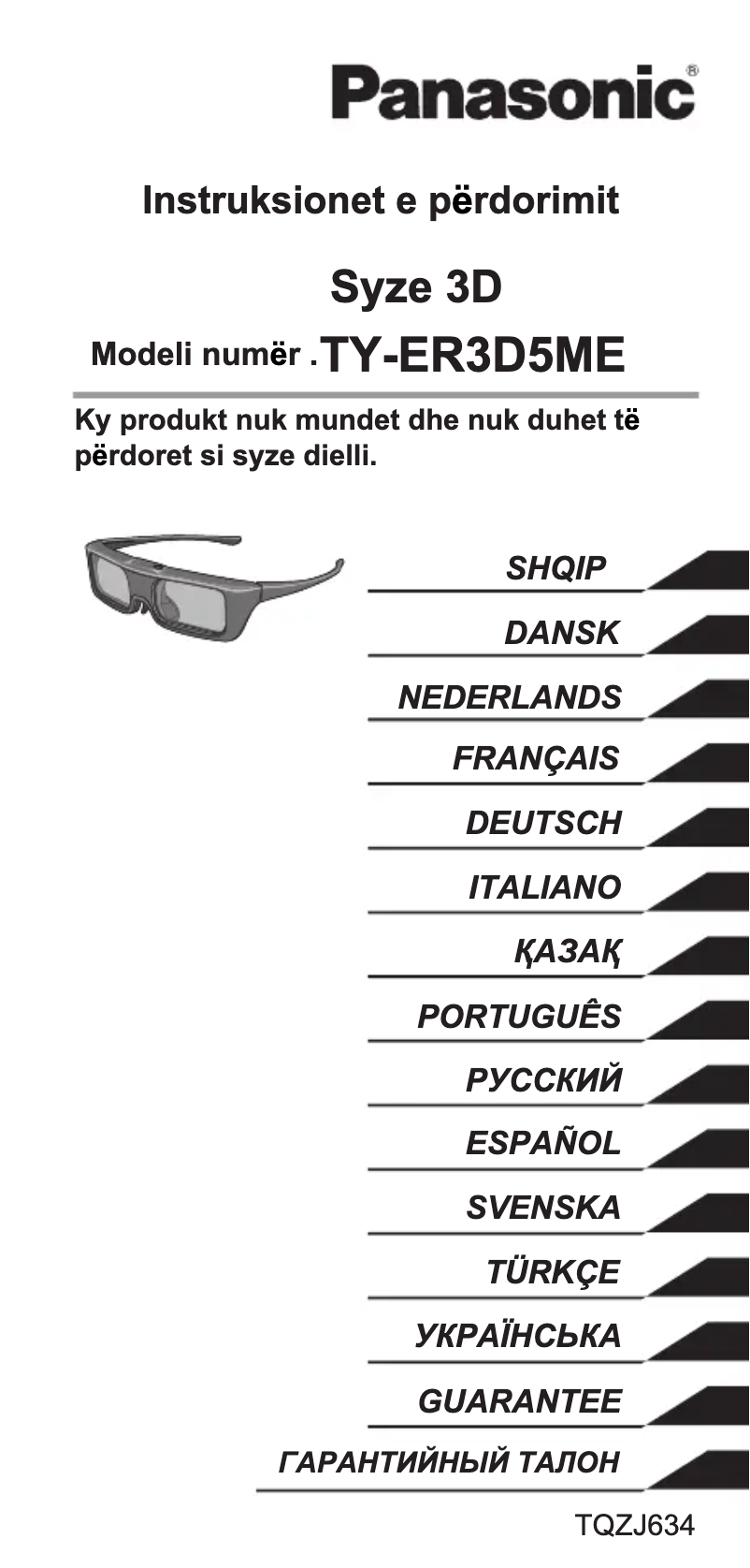 Página 1 del manual Manual de usuario Panasonic TY-ER3D5ME