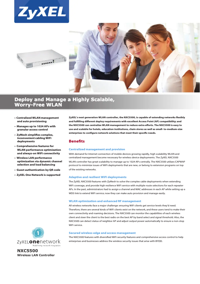 Página 1 del manual Ficha técnica ZyXEL NXC5500