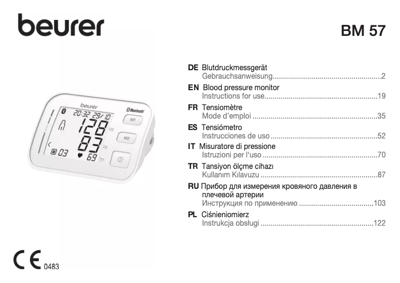 Página 1 del manual Ficha técnica Beurer BM 57