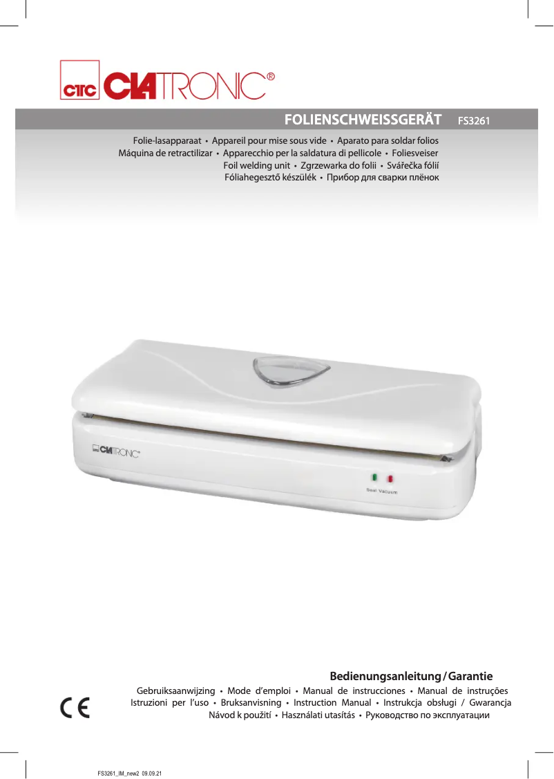 Imagen de la primera página del manual del dispositivo FS 3261