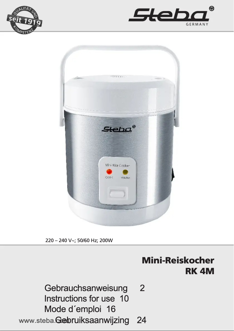 Imagen de la primera página del manual del dispositivo RK 4 M