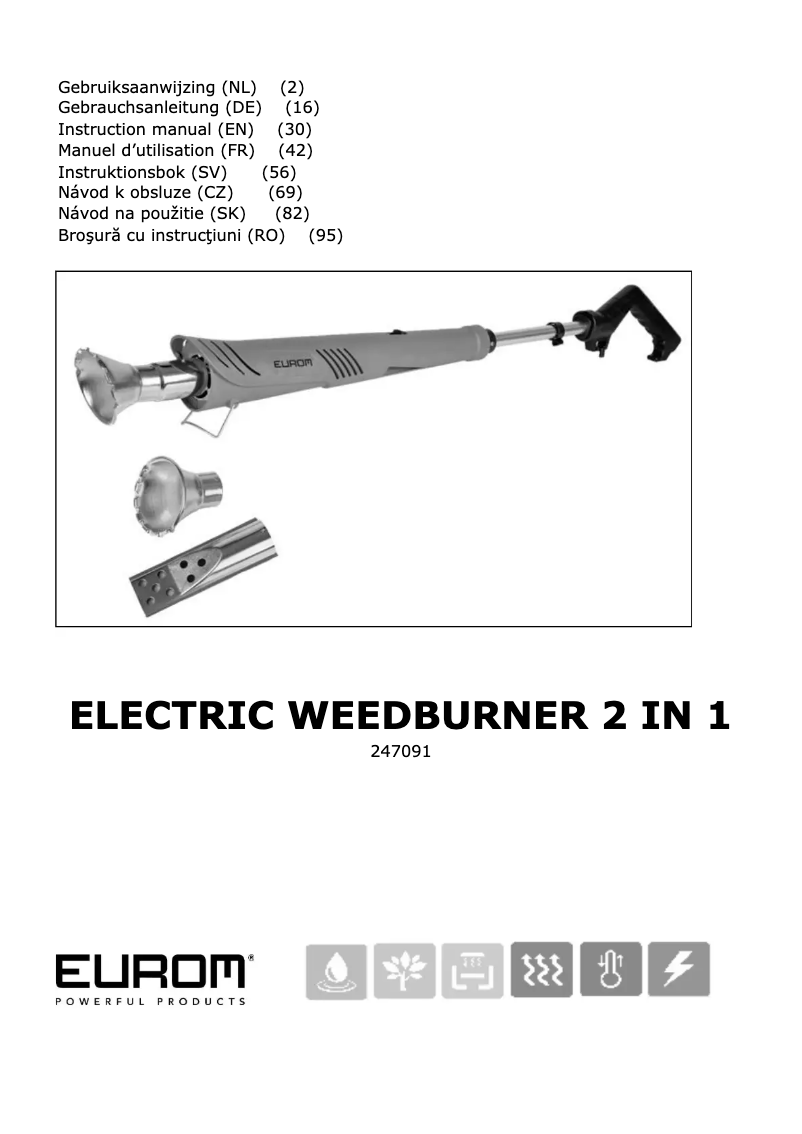 Imagen de la primera página del manual del dispositivo Electric Weedburner 2-in-1