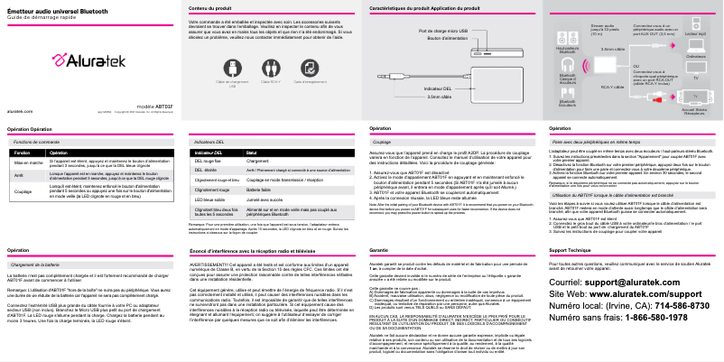 Página 1 del manual Manual de usuario Aluratek ABT01F