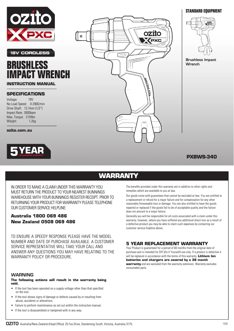 Imagen de la primera página del manual del dispositivo PXBWK-250