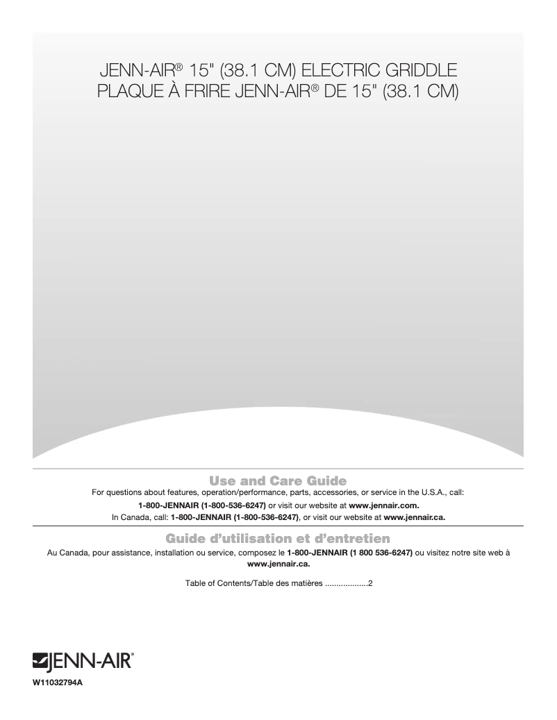 Página 1 del manual Manual de uso y mantenimiento JennAir JEF3115GS