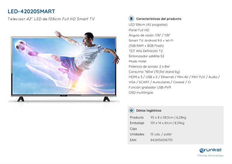 Página 1 del manual Manual de usuario Grunkel LED-42020SMART