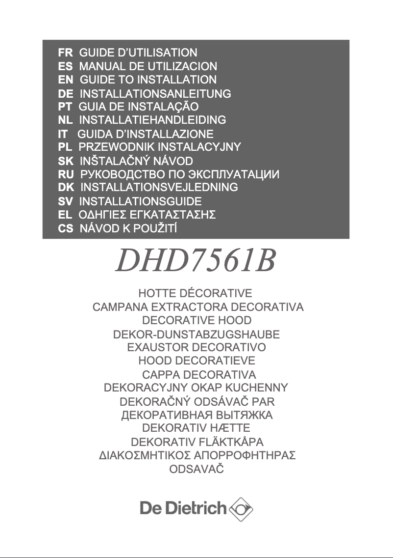 Página 1 del manual Manual de usuario De Dietrich DHD7561B