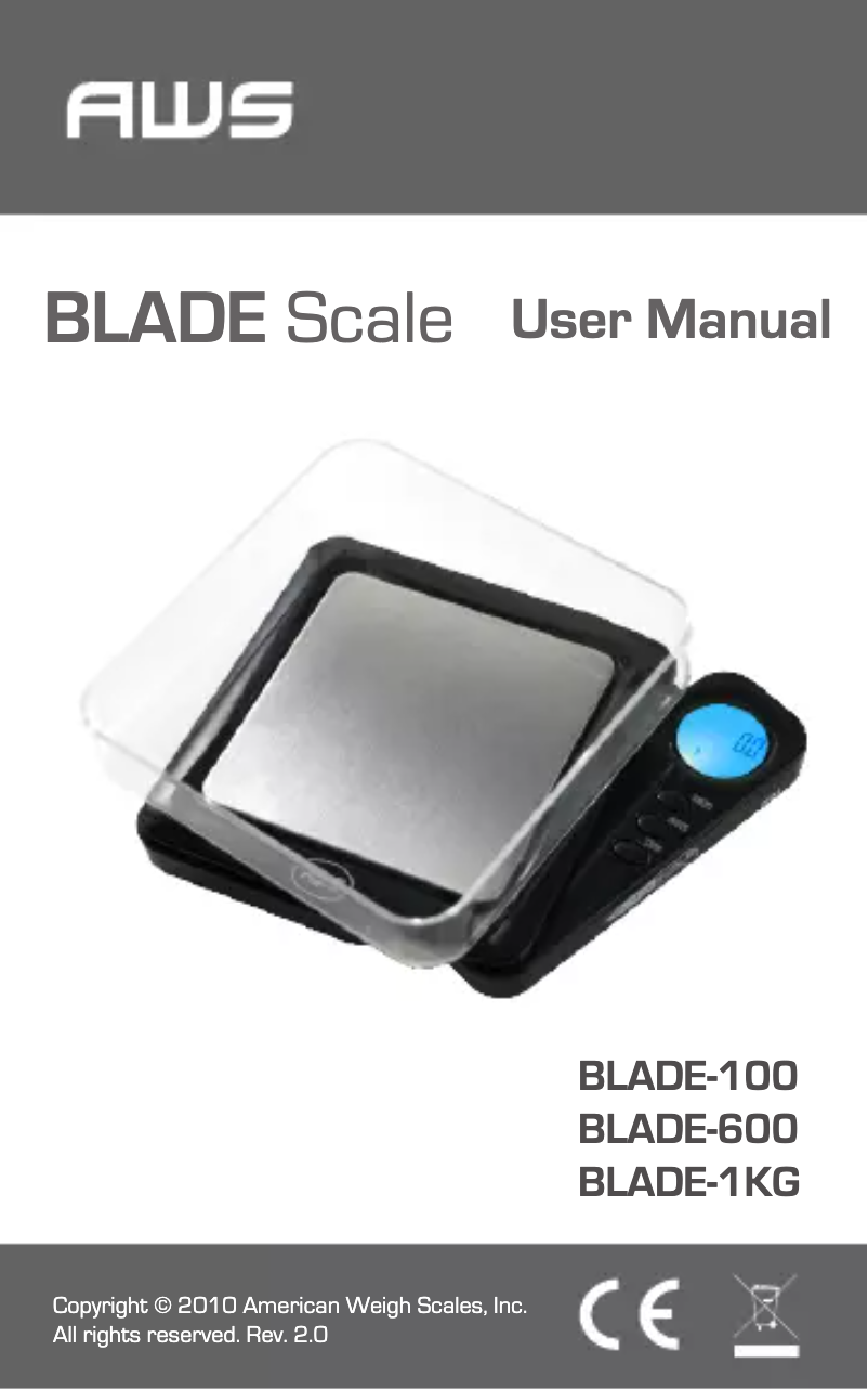 Página 1 del manual Manual de usuario American Weigh Scales BL-1KG