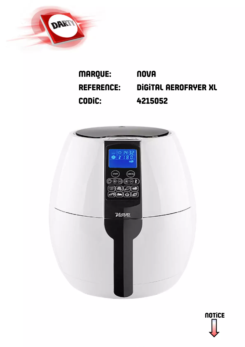 Página 1 del manual Manual de usuario Nova Aerofryer