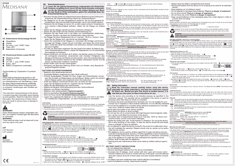 Página nº 1 - Manual de usuario Medisana KS 200