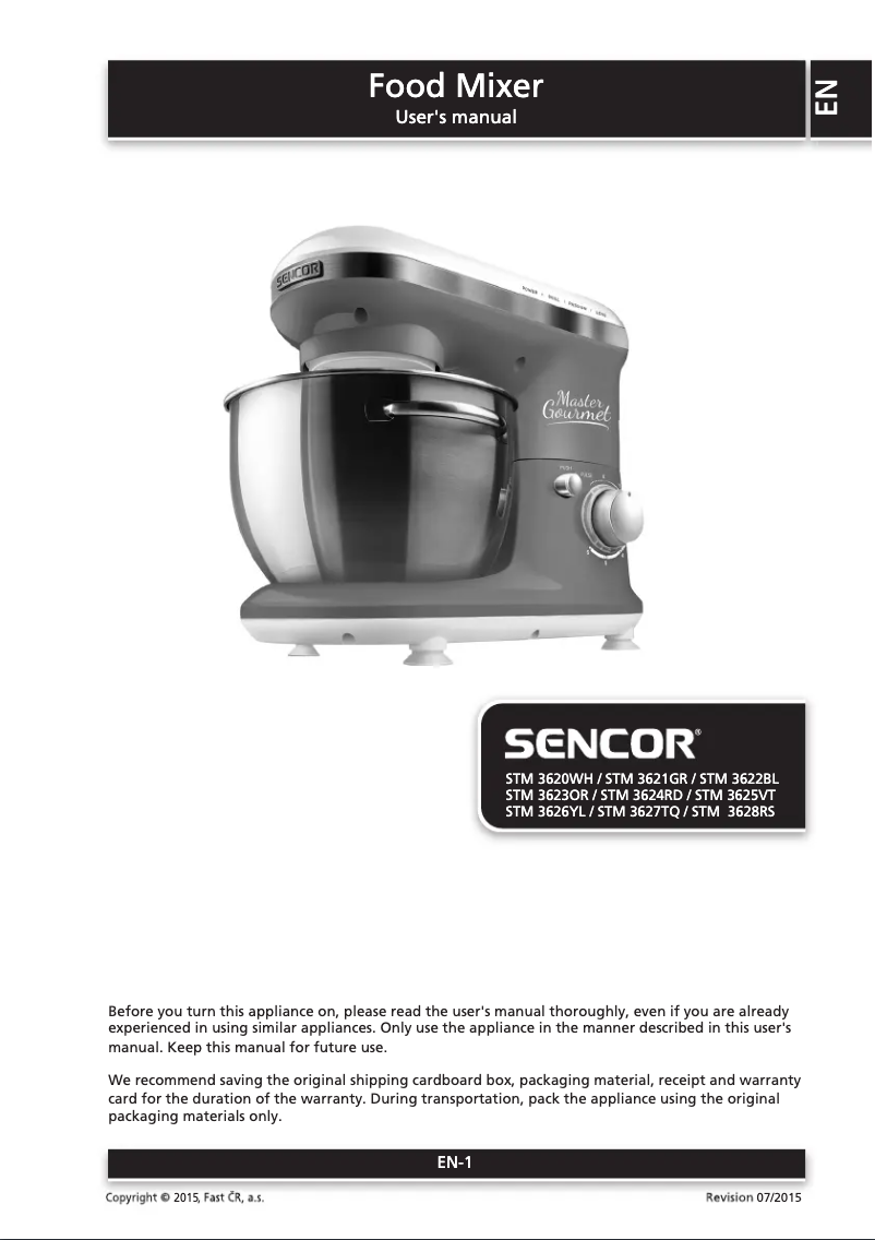 Imagen de la primera página del manual del dispositivo STM 3628RS