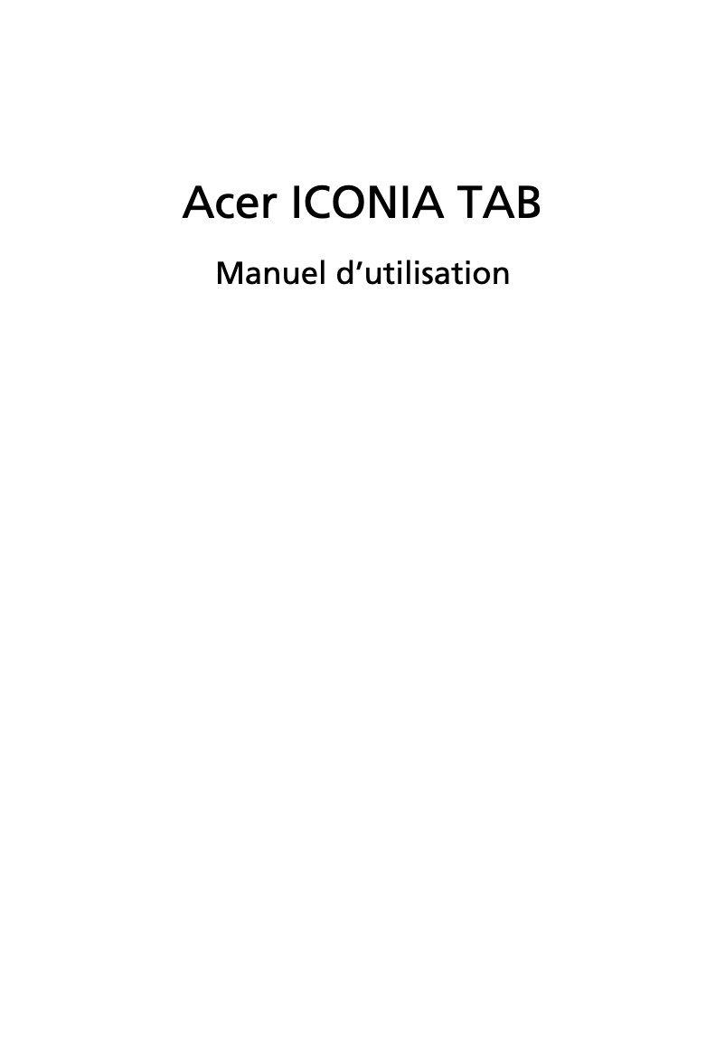 Imagen de la primera página del manual del dispositivo Iconia Tab W501
