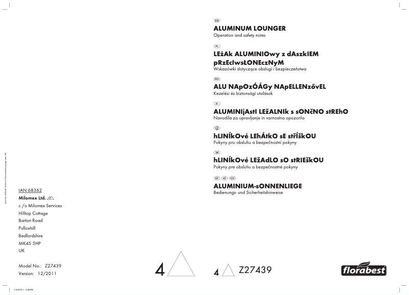 Imagen de la primera página del manual del dispositivo Z27439