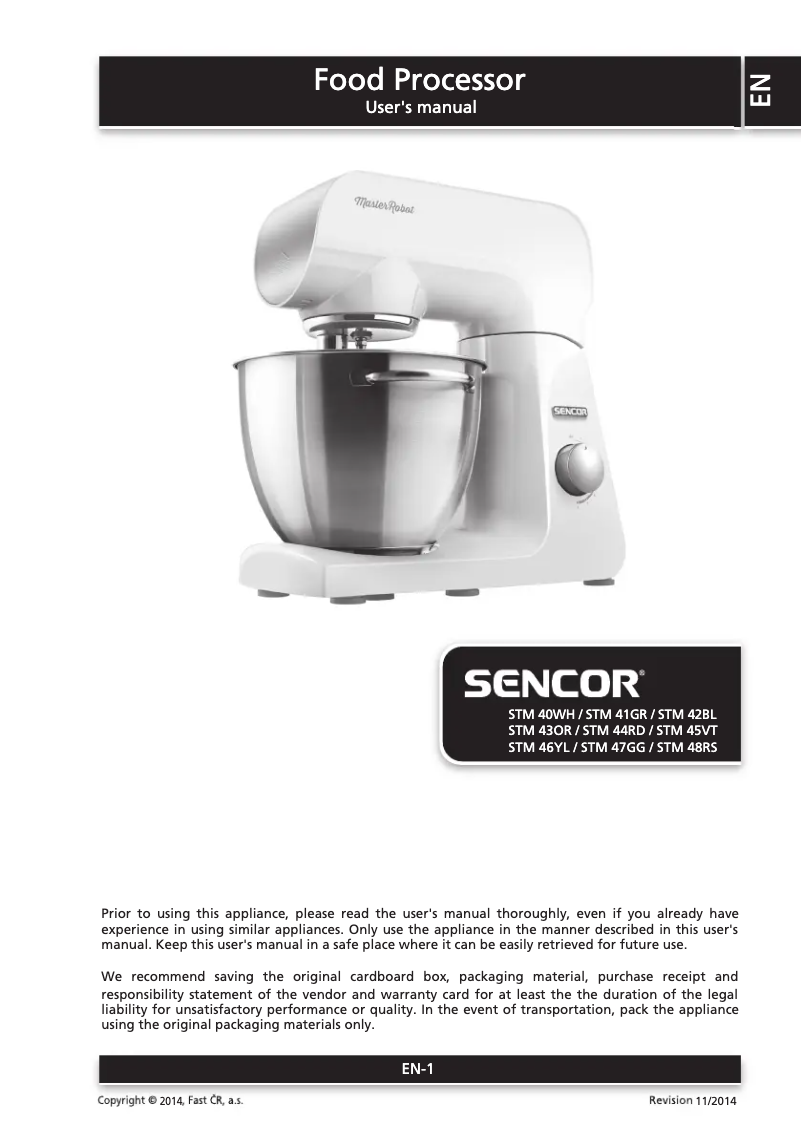 Página 1 del manual Manual de usuario Sencor STM 46YL