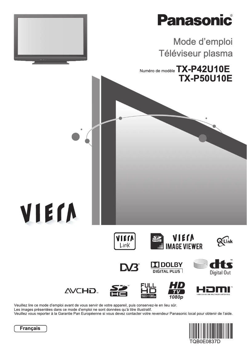 Imagen de la primera página del manual del dispositivo TX-P50U10E