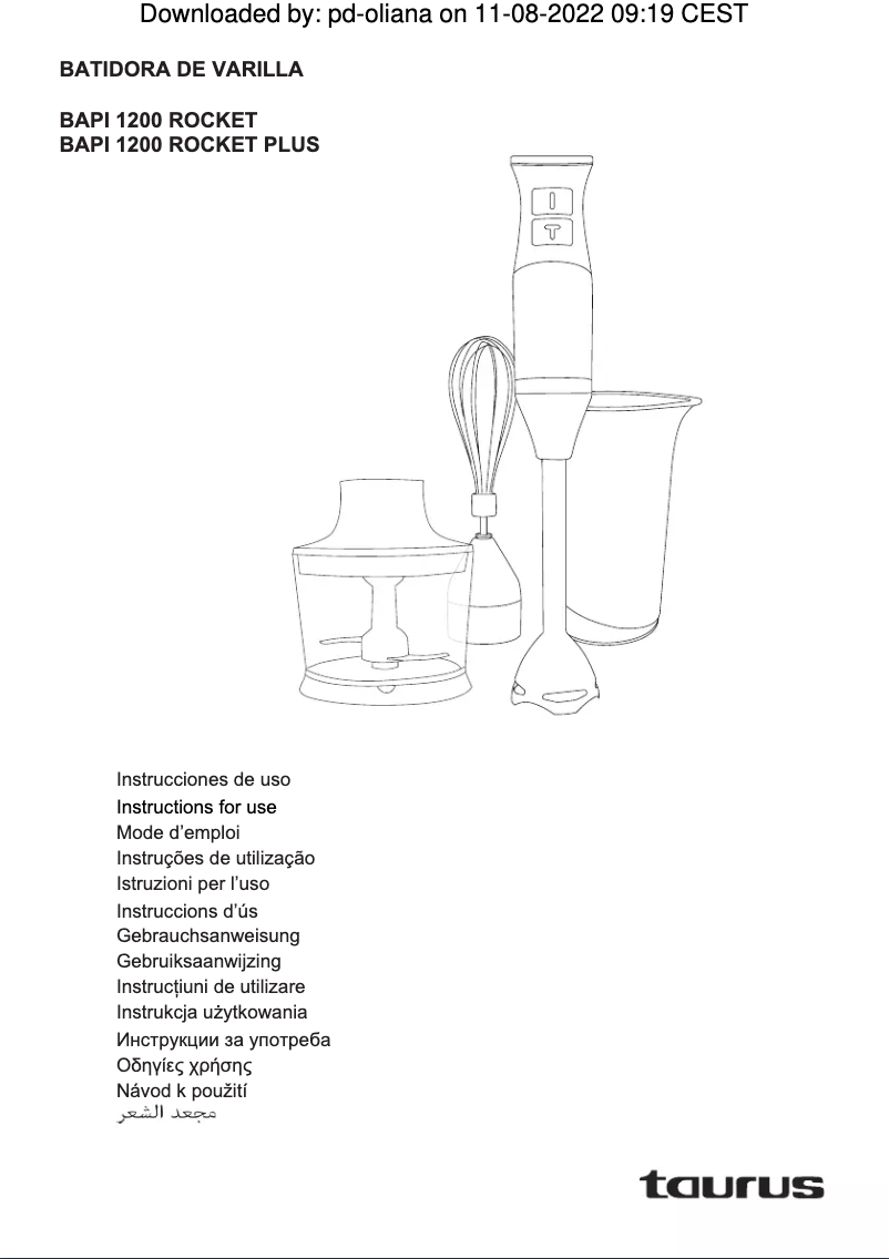 Imagen de la primera página del manual del dispositivo Bapi 1200 Rocket