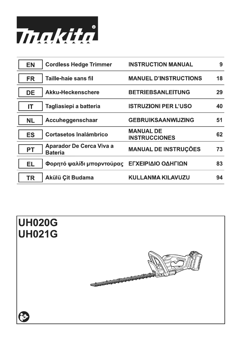 Imagen de la primera página del manual del dispositivo UH020G