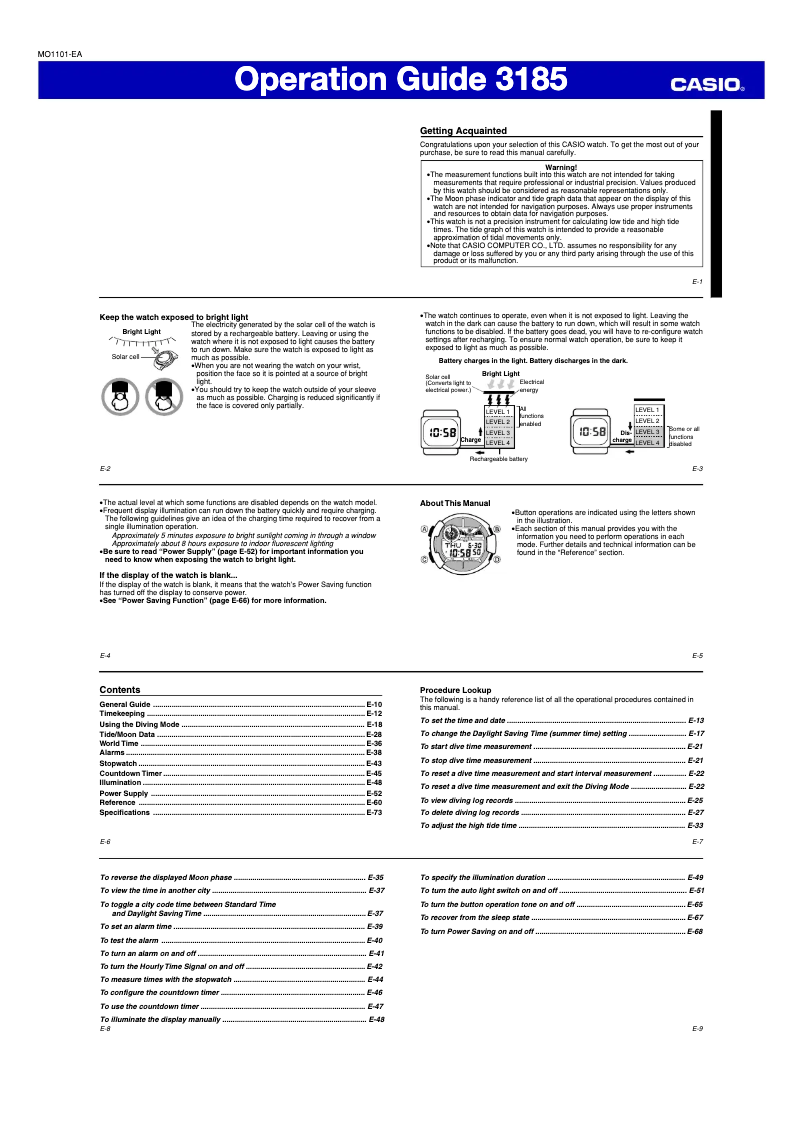 Imagen de la primera página del manual del dispositivo 3185