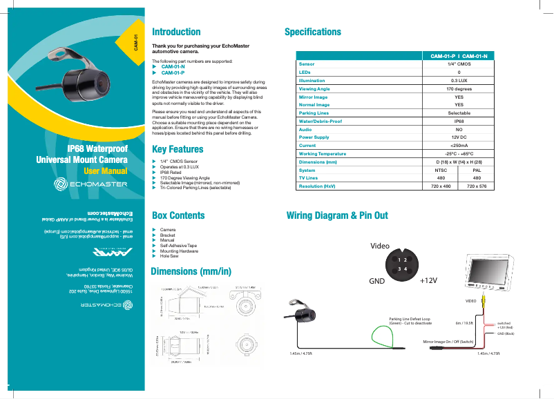 Página nº 1 - Manual de usuario EchoMaster CAM-01-N