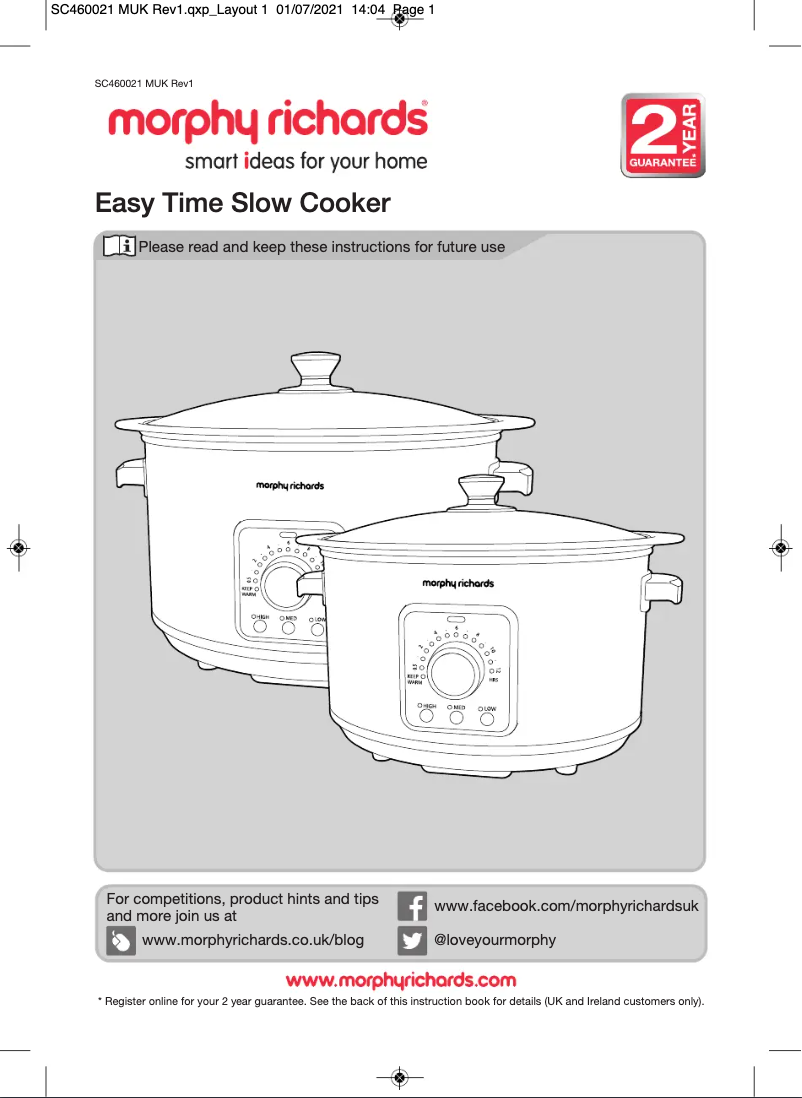 Página 1 del manual Manual de usuario Morphy Richards Easy Time 460021