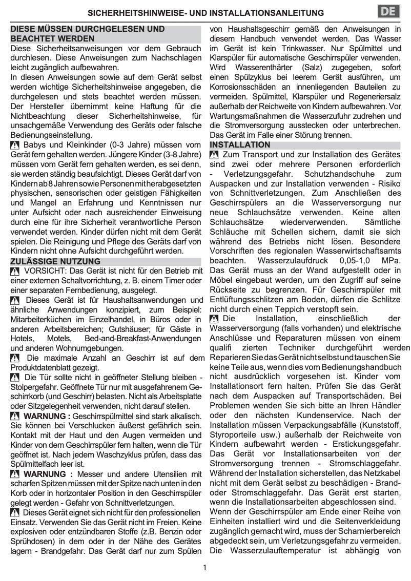 Página 1 del manual Instrucciones de seguridad Whirlpool WBO 3T332 P X