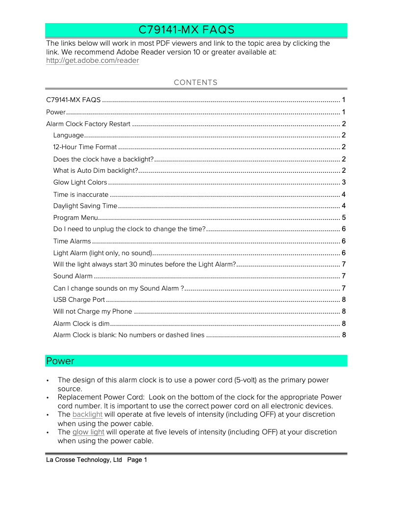 Imagen de la primera página del manual del dispositivo C79141-MX
