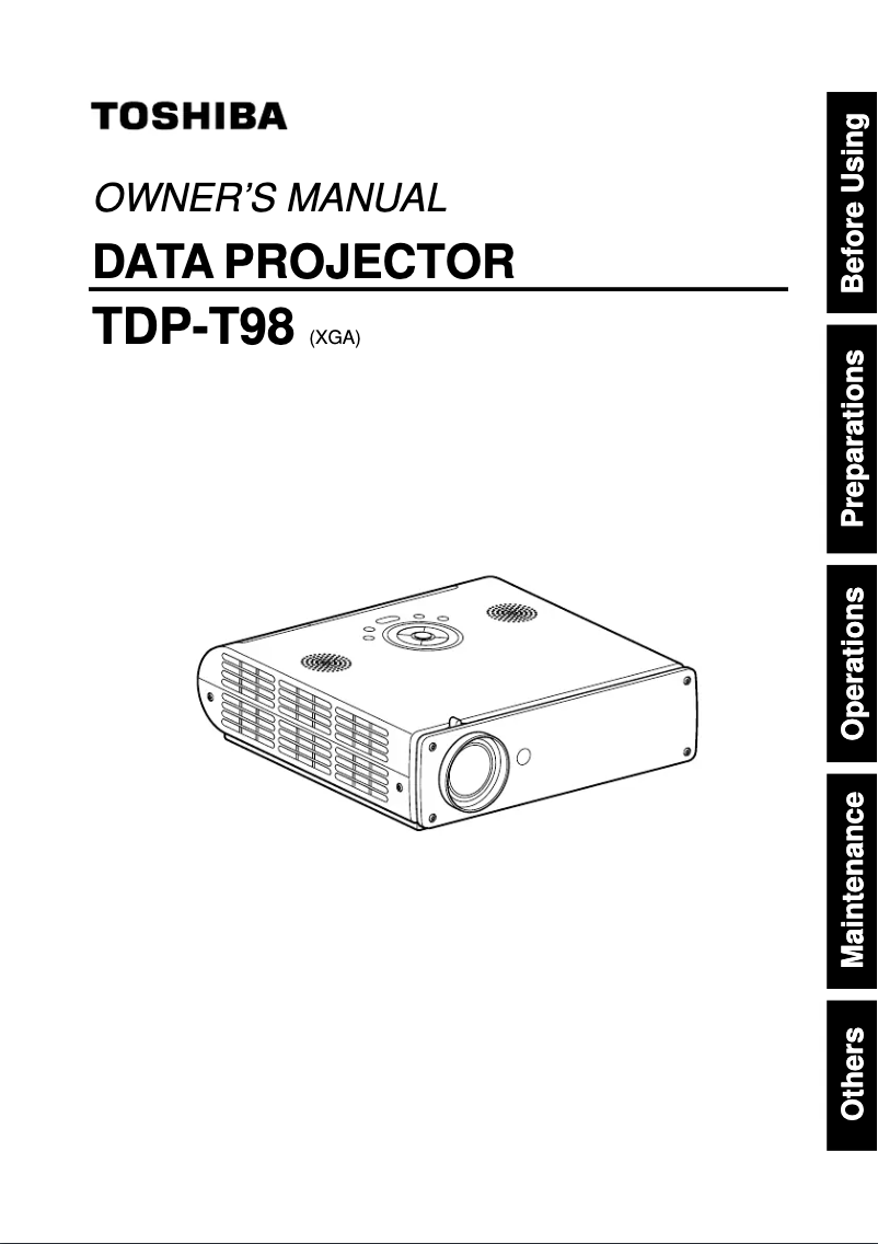 Imagen de la primera página del manual del dispositivo TDP-T98