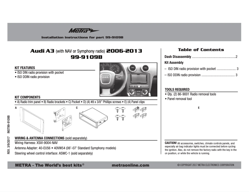 Página nº 1 - Manual de usuario Metra 99-9109B