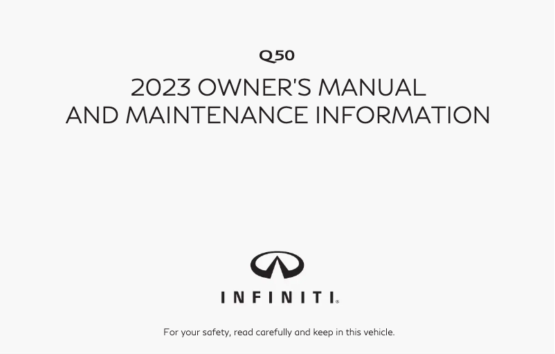 Página 1 del manual Manual de usuario Infiniti Q50 (2023)