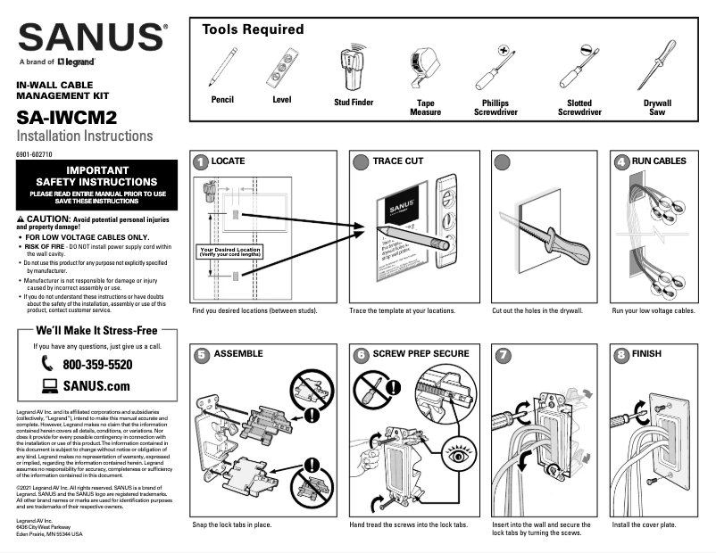 Página 1 del manual Manual de usuario Sanus SA-IWCM2