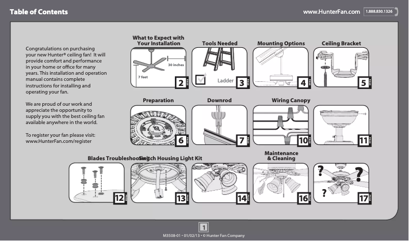 Página 1 del manual Manual de usuario Hunter Crown Park 54015