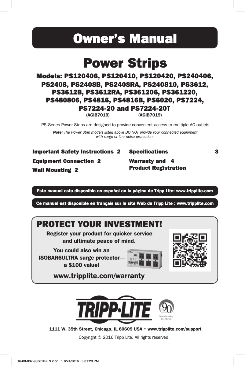 Imagen de la primera página del manual del dispositivo PS2406RA08B