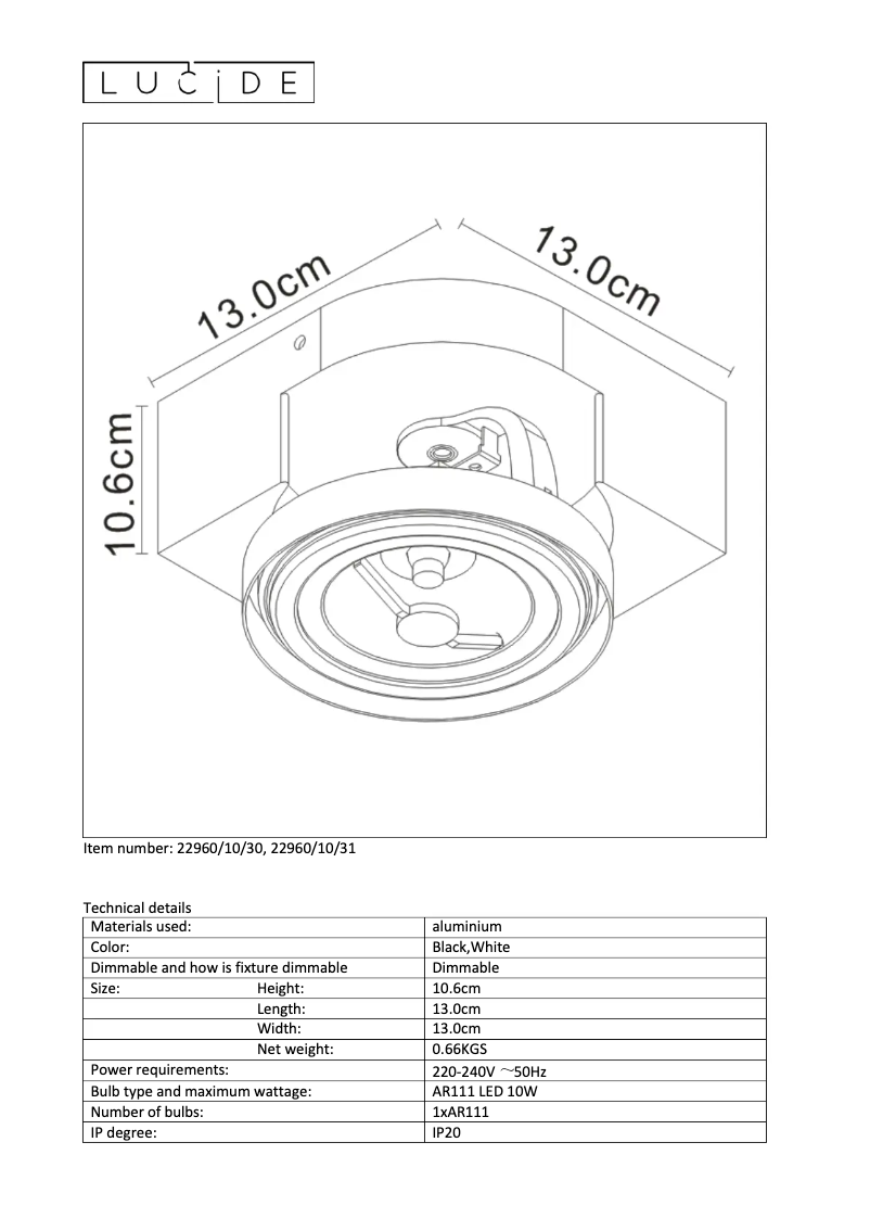 Imagen de la primera página del manual del dispositivo Versum ar111 22960/10/30