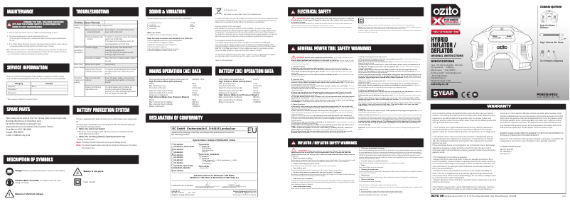 Página 1 del manual Manual de usuario Ozito PXHDIS-240U