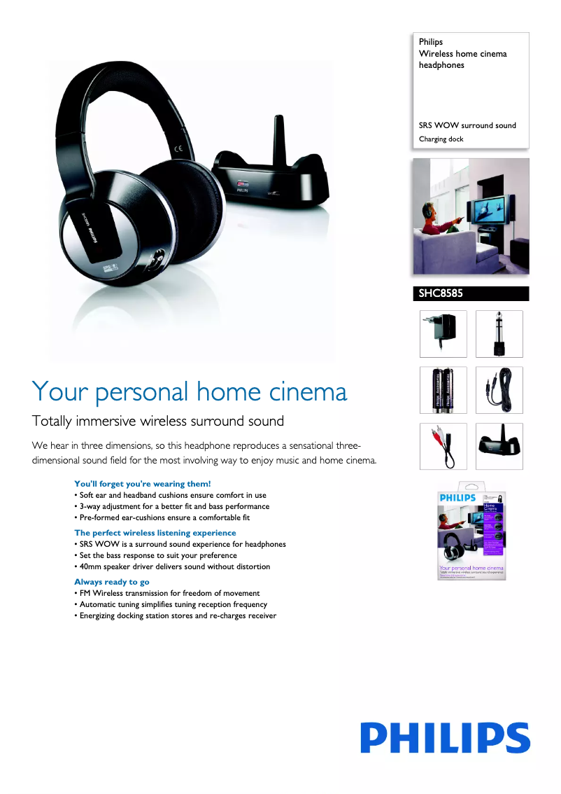 Página 1 del manual Ficha técnica Philips SHC8585