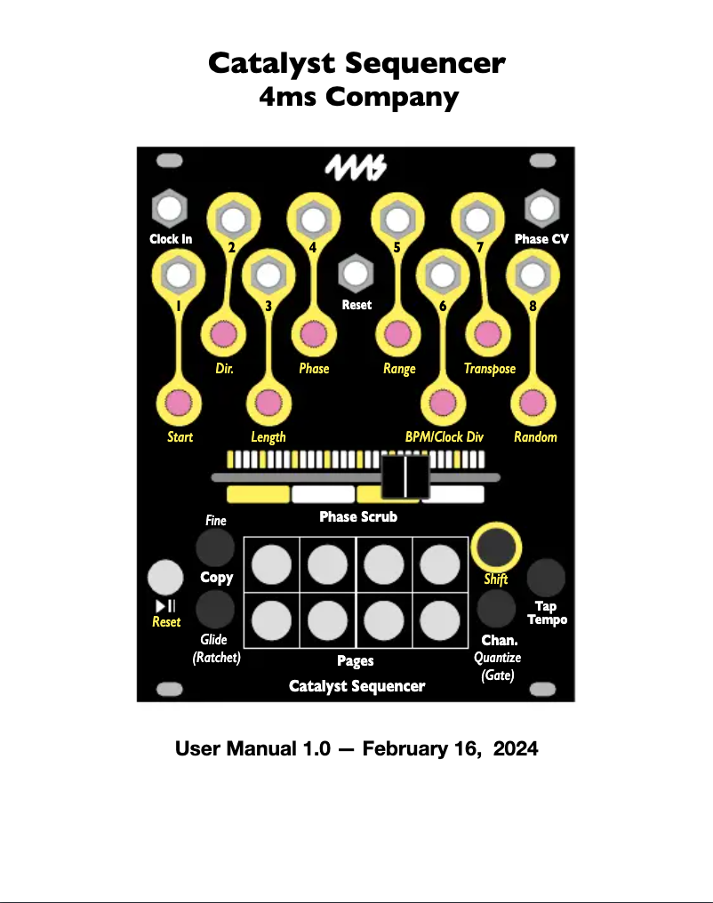 Página 1 del manual Manual de usuario 4ms Catalyst Sequencer