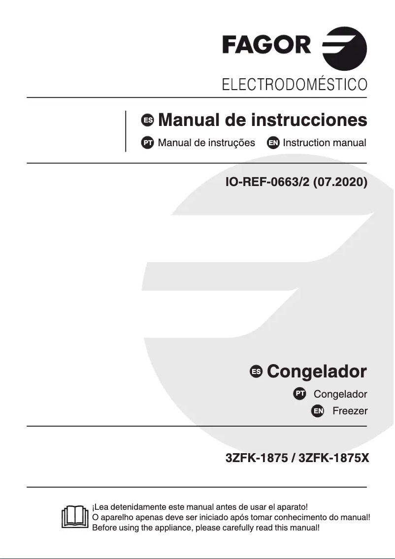 Página 1 del manual Manual de usuario Fagor 3ZFK-1875X