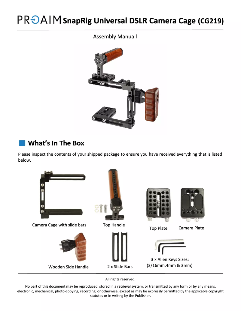 Página nº 1 - Manual de usuario Proaim CG219