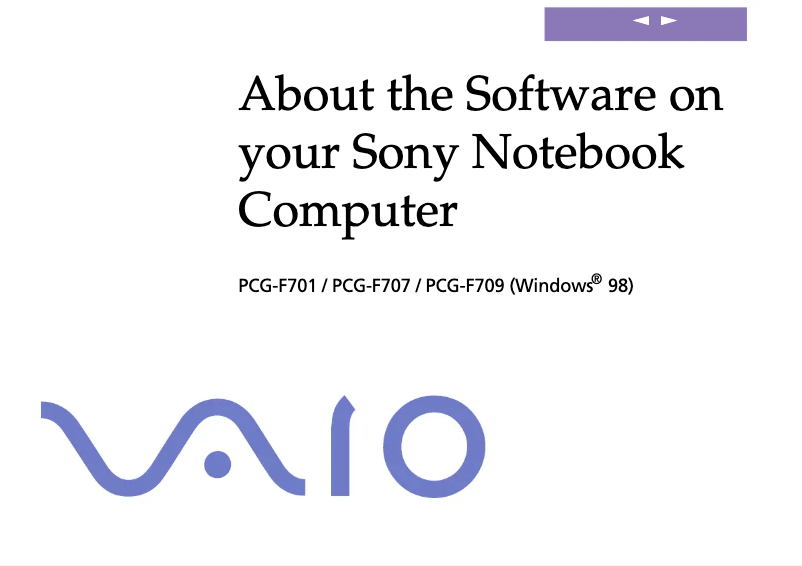 Página 1 del manual Manual de usuario Sony Vaio PCG-F701