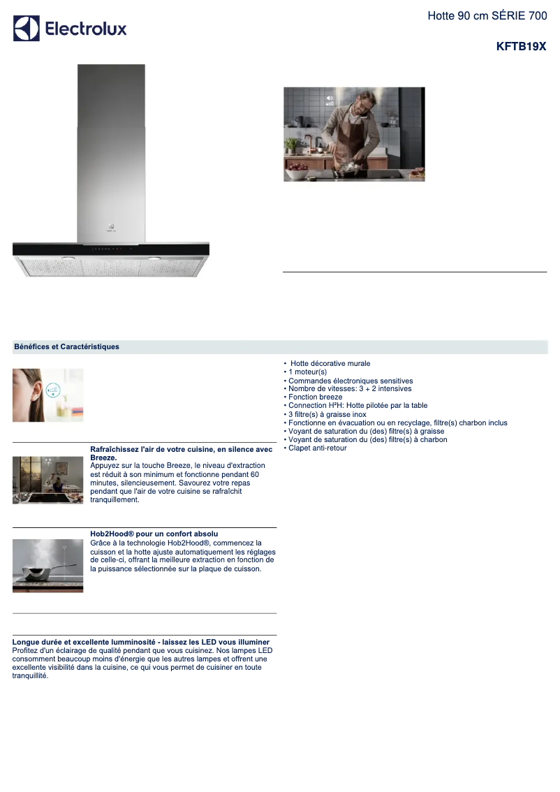 Página 1 del manual Ficha técnica Electrolux KFTB19X