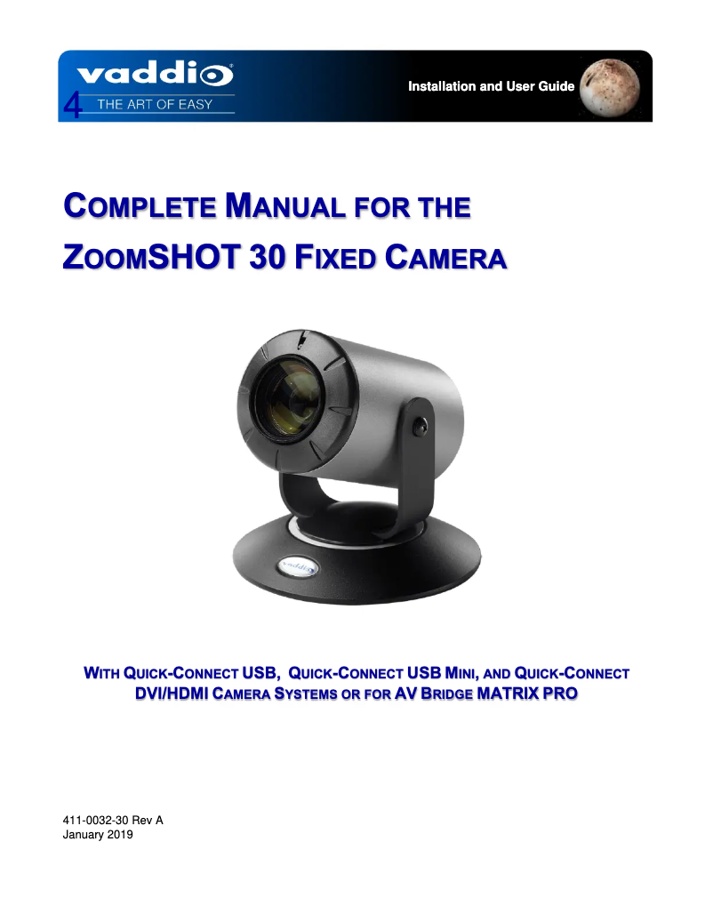 Imagen de la primera página del manual del dispositivo ZoomSHOT 30