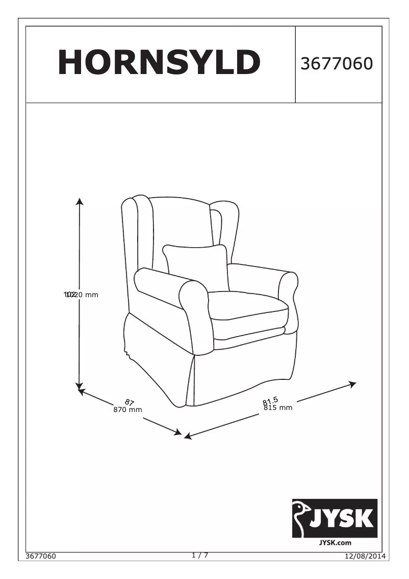 Página nº 1 - Manual de usuario JYSK Hornsyld