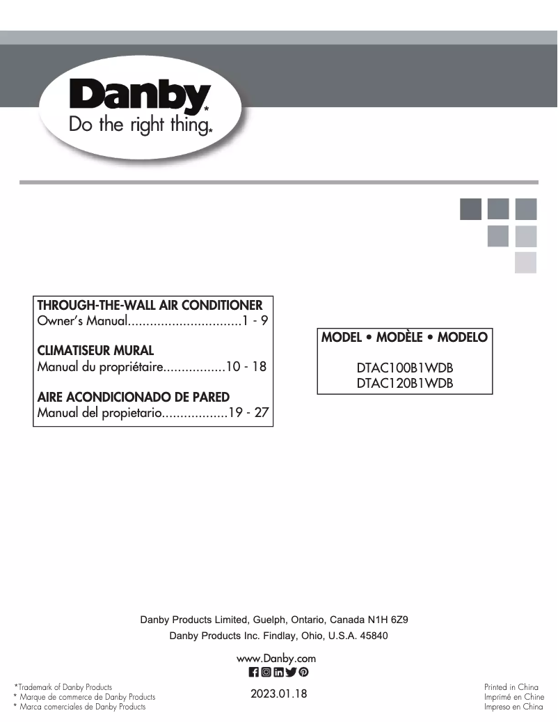 Imagen de la primera página del manual del dispositivo DTAC100B1WDB