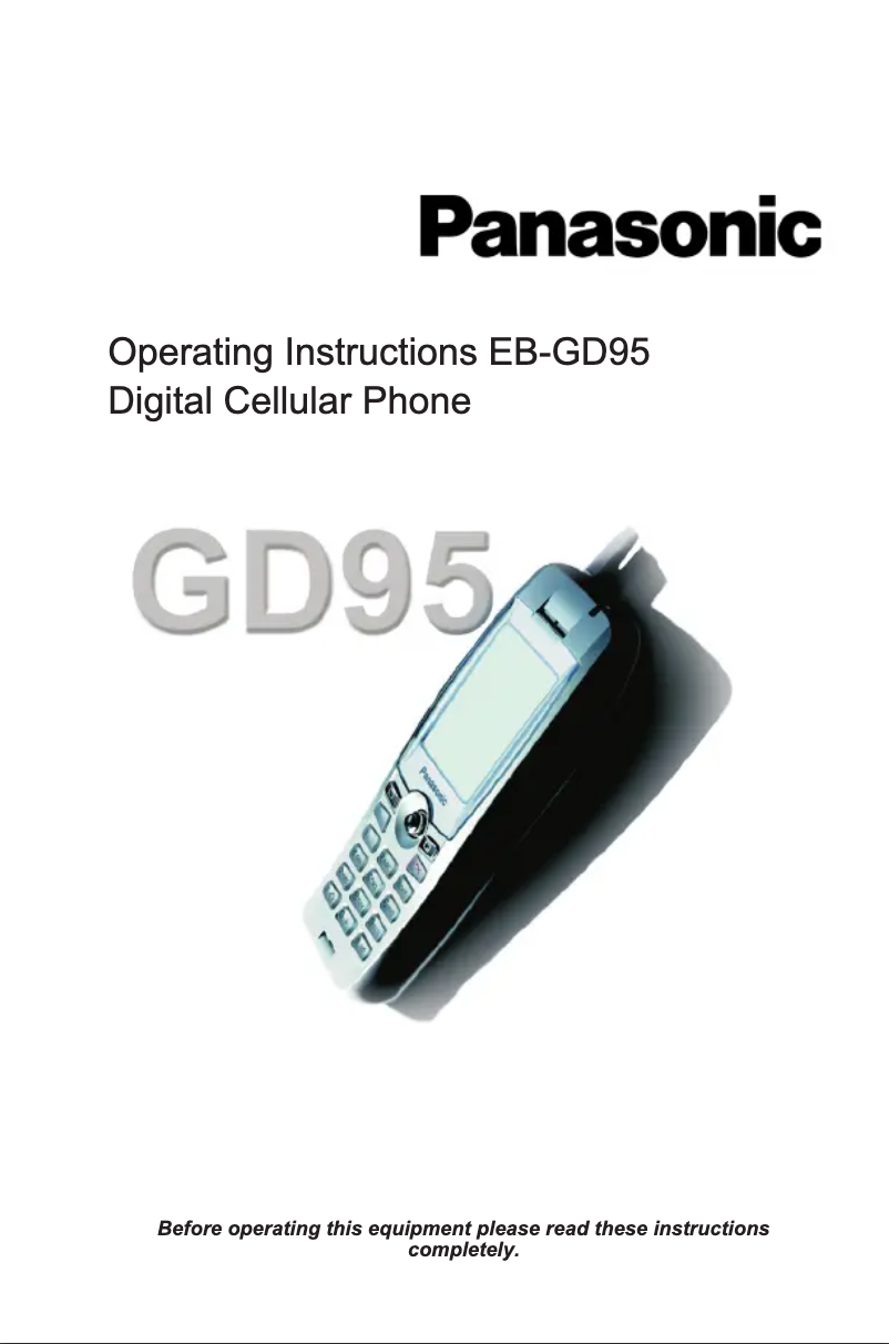 Página 1 del manual Manual de usuario Panasonic GD95