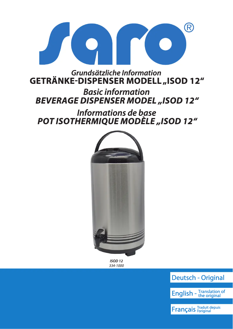 Imagen de la primera página del manual del dispositivo ISOD 12